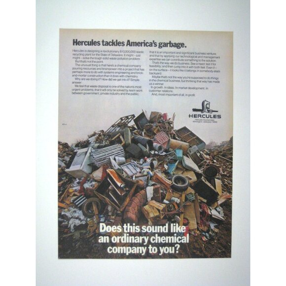 Hercules Chemical Company Pile Garage Advertisement Vintage 1971 - Picture 1 of 2